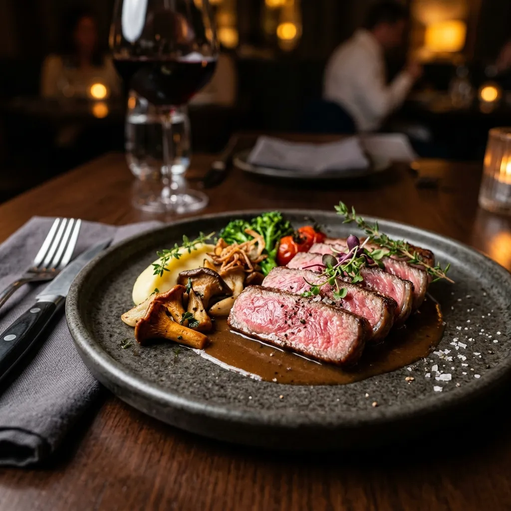 Stek Wagyu podawany na gorącym kamieniu